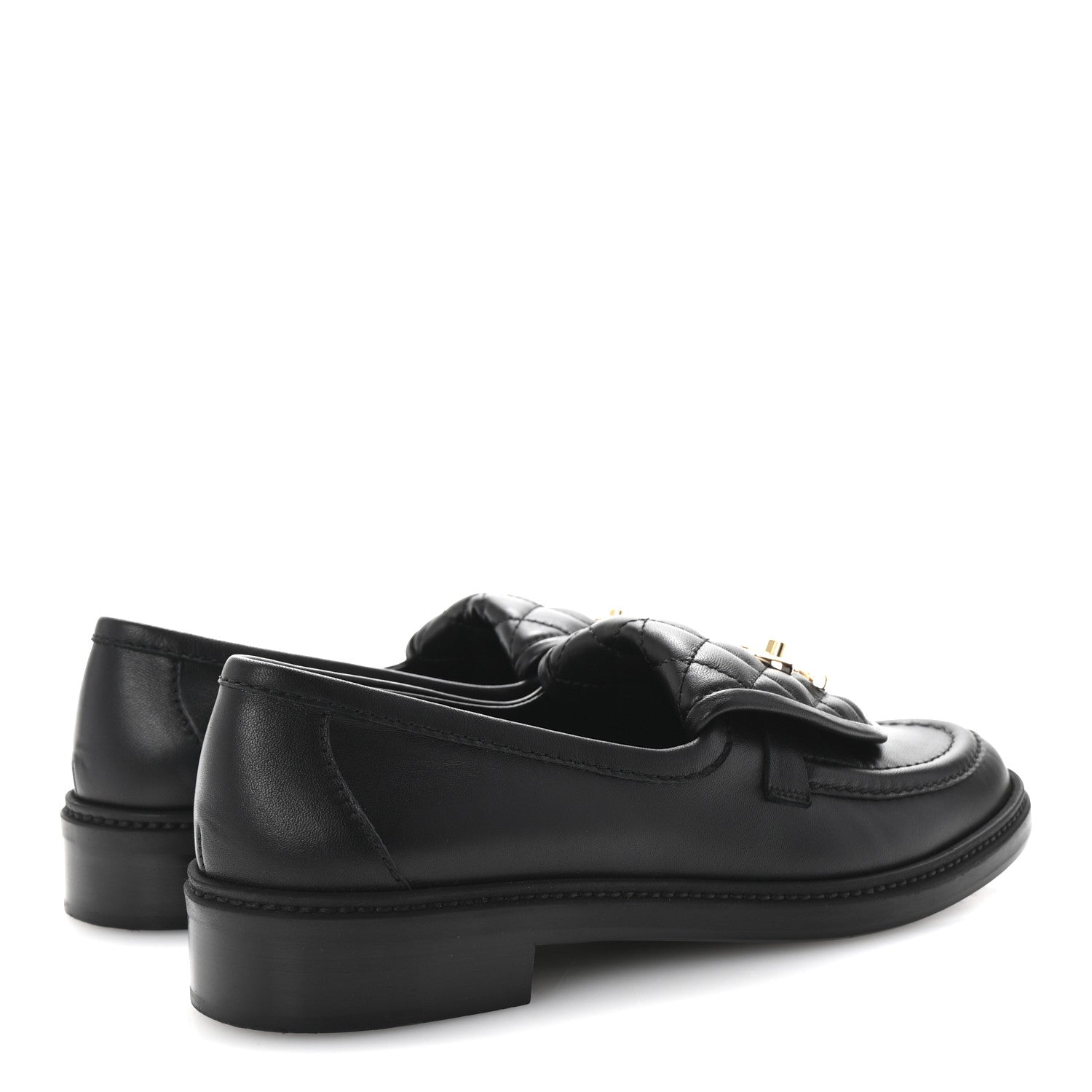 Chanel Lambskin Quilted CC Turnlock Loafers 40 Black 5 of 10