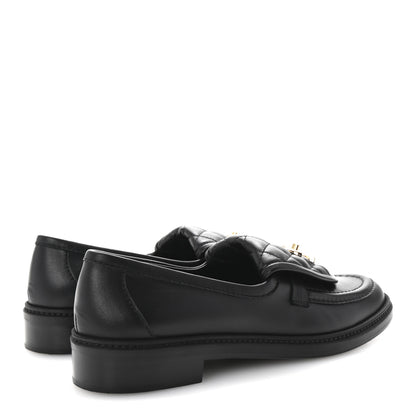 Chanel Lambskin Quilted CC Turnlock Loafers 40 Black 5 of 10