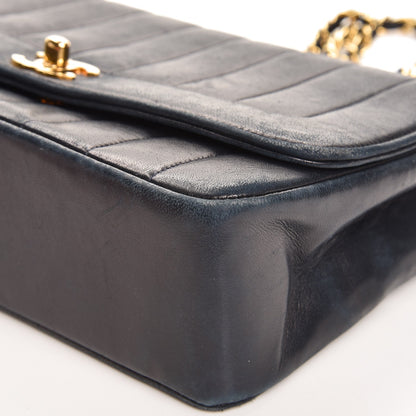 Chanel Lambskin Vertical Quilted Medium Single Flap Navy 10 of 15