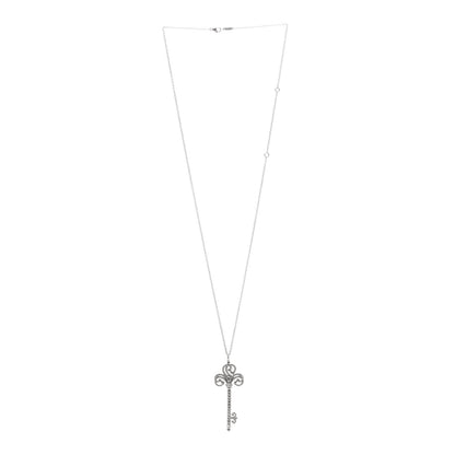 Tiffany Platinum Diamond Enchant Heart Key Pendant Necklace 3 of 5