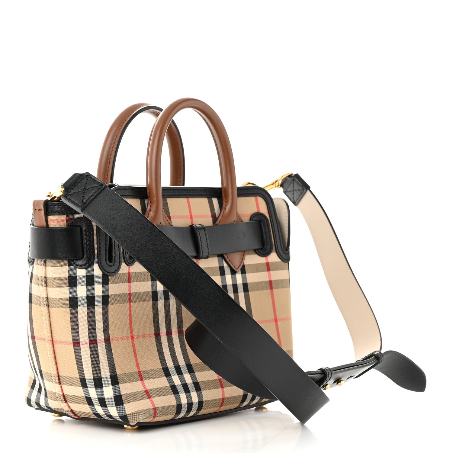 Burberry Calfskin Vintage Check Triple Stud Mini Belt Bag Archive Beige 3 of 15