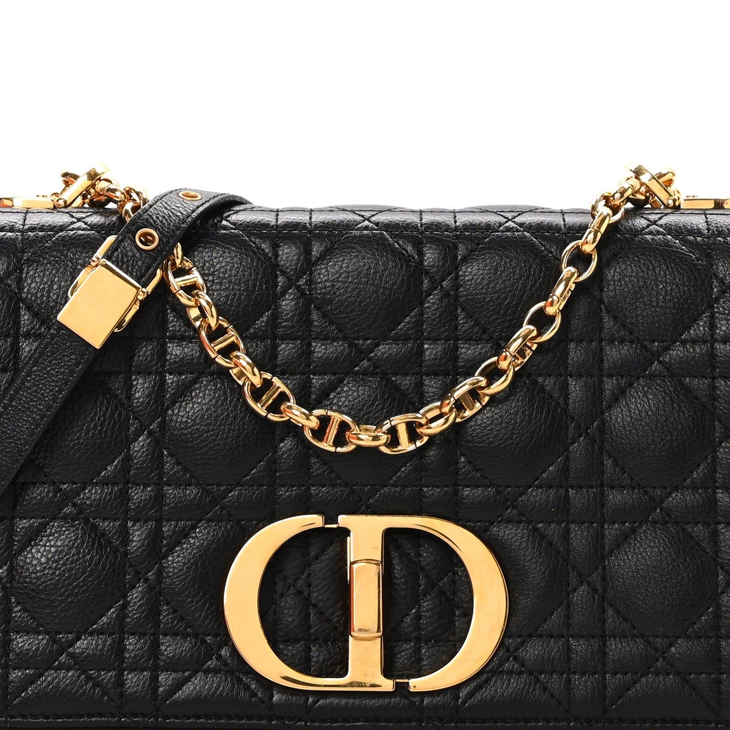 Christian Dior Calfskin Cannage Medium Caro Bag Black 8 of 11