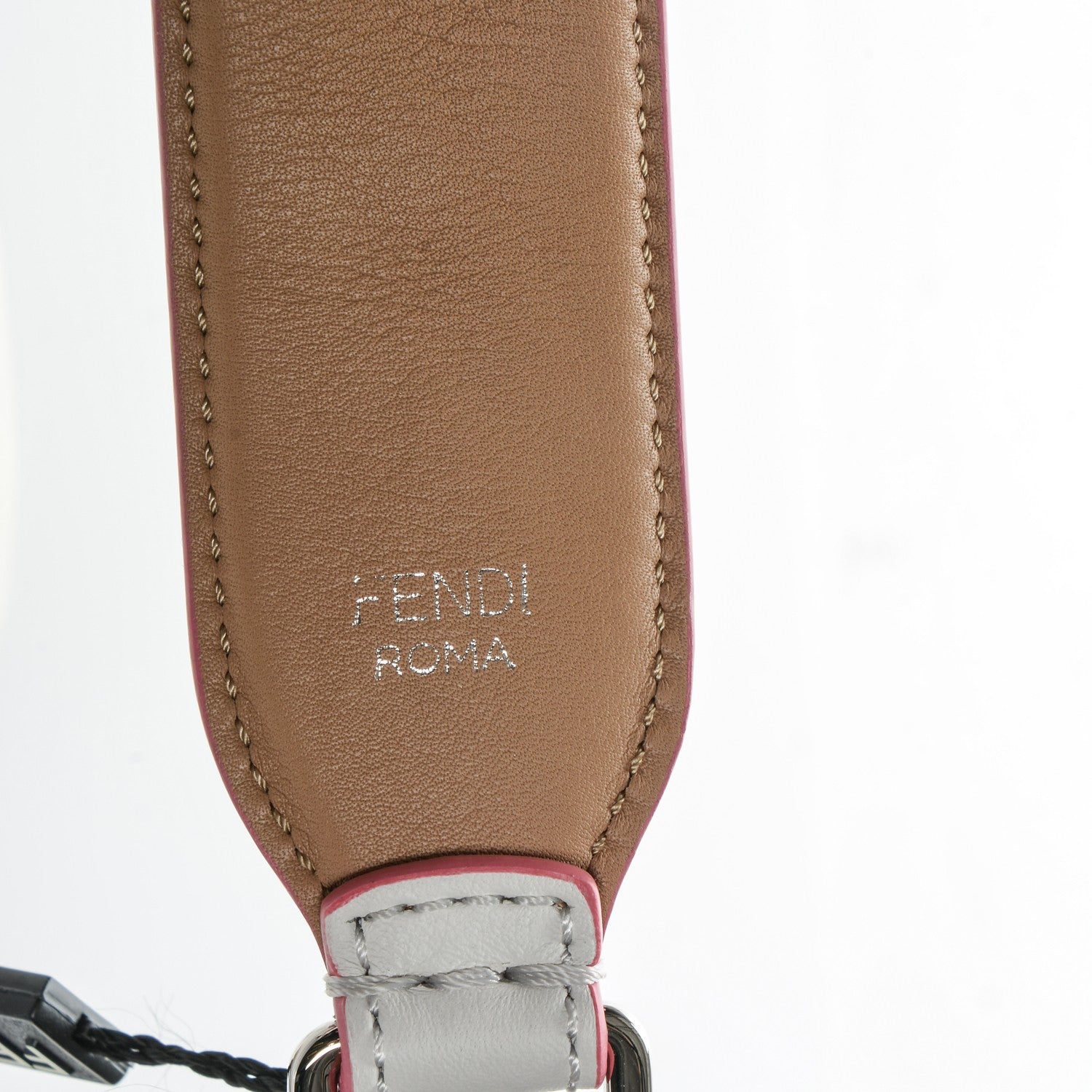 Fendi Vitello Dolce Plexiglass Bi-Color Studded Strap You White Ice Cuoio Multicolor 5 of 5