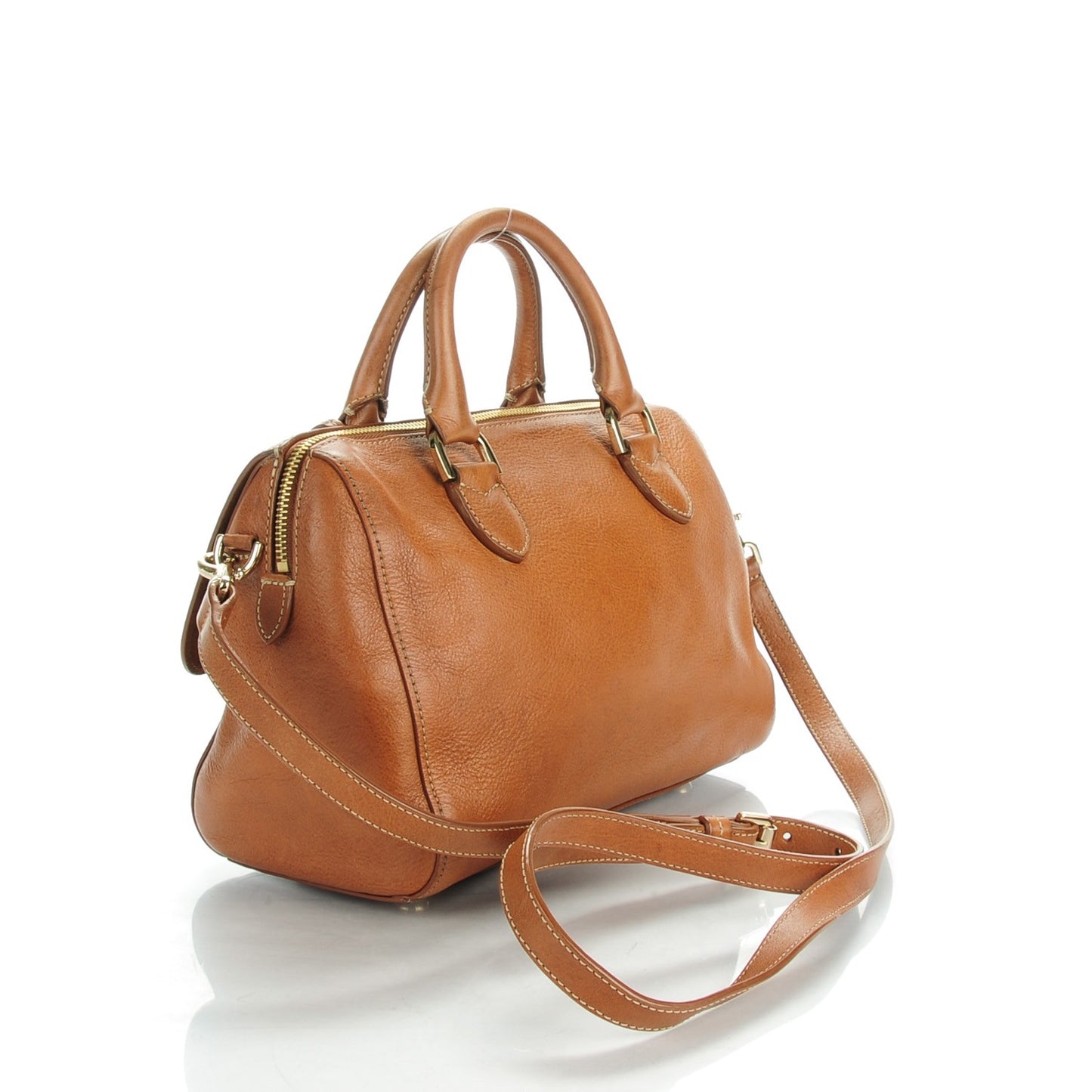 Natural Leather Small Del Rey Satchel Deer Brown