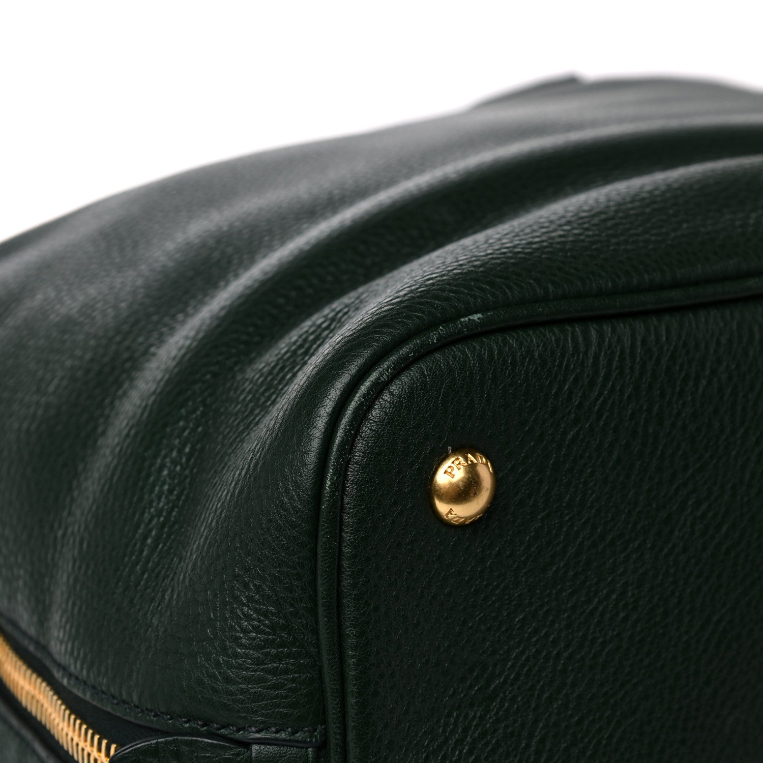 Prada Vitello Daino Side Zip Tote Foresta 12 of 17