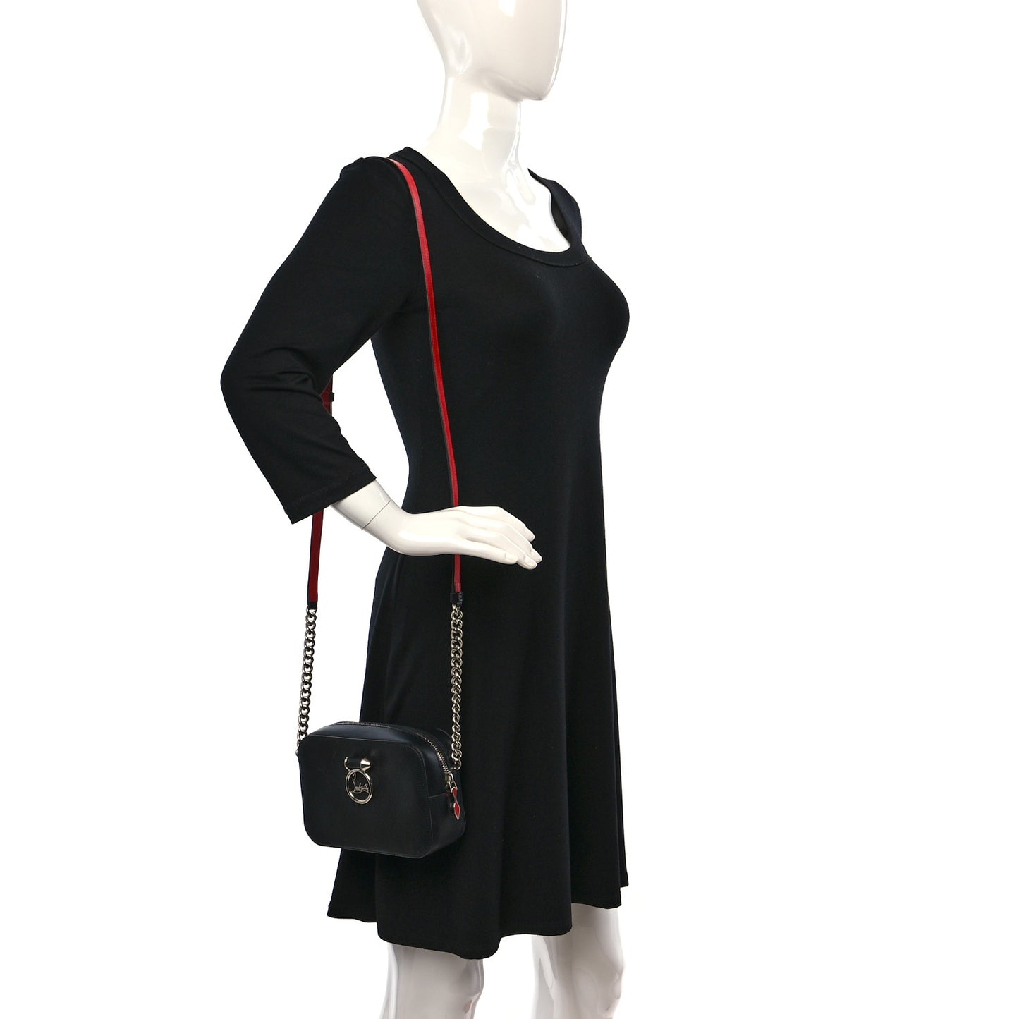 Empire Calfskin Mini Rubylou Crossbody Black Red