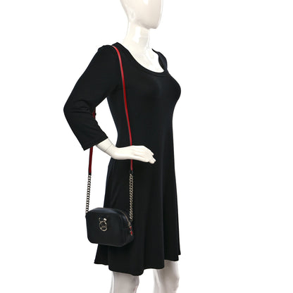 Christian Louboutin Empire Calfskin Mini Rubylou Crossbody Black Red 2 of 14
