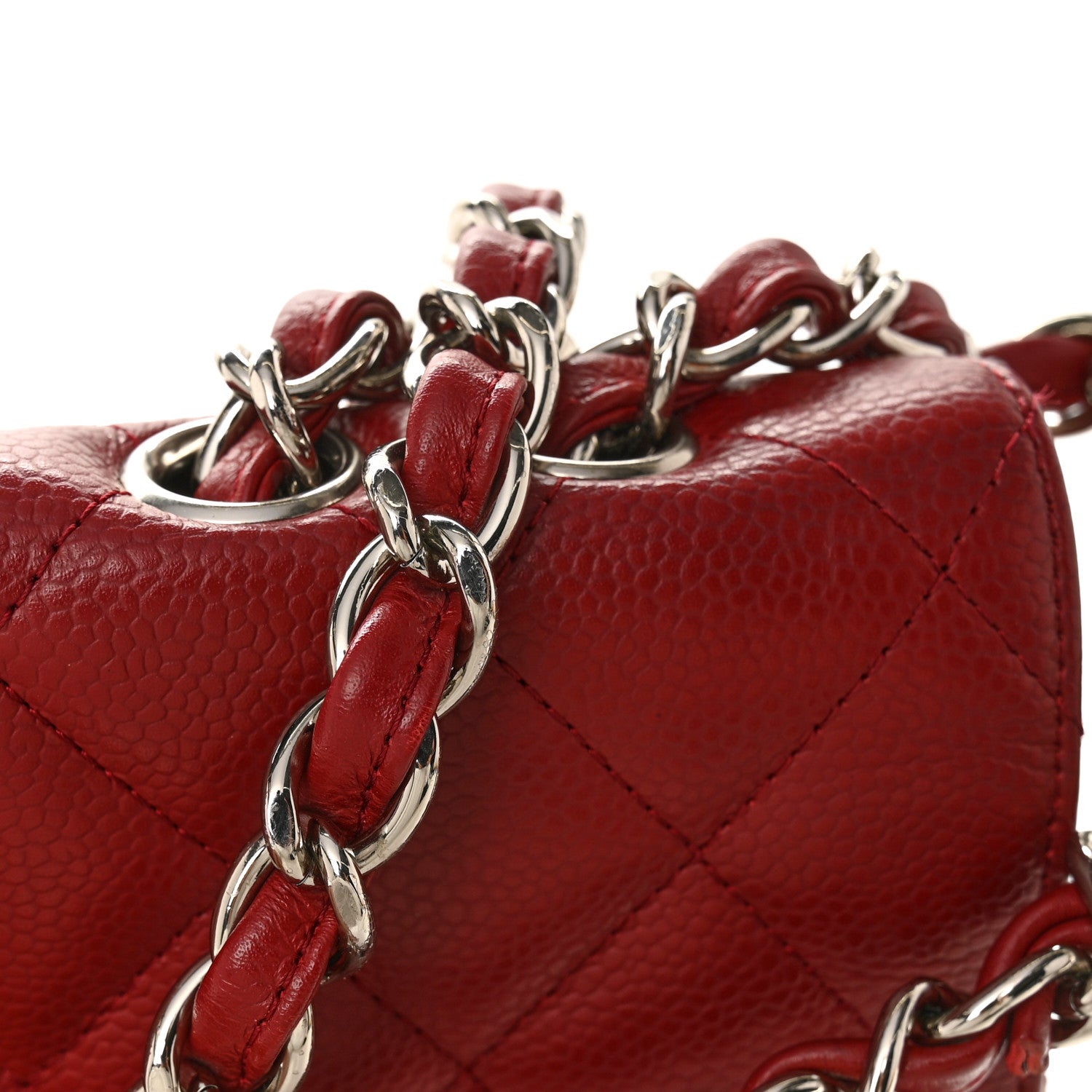 Chanel Caviar Quilted Jumbo Single Flap Dark Red 14 of 14