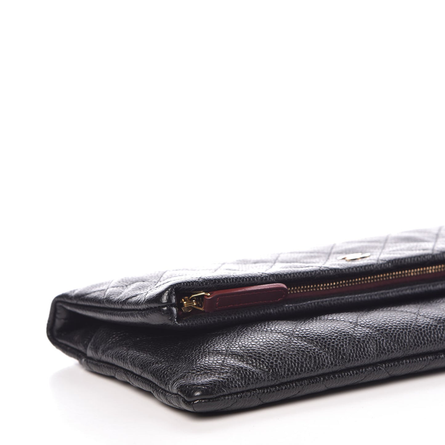 Caviar Quilted CC Beauty Clutch Black