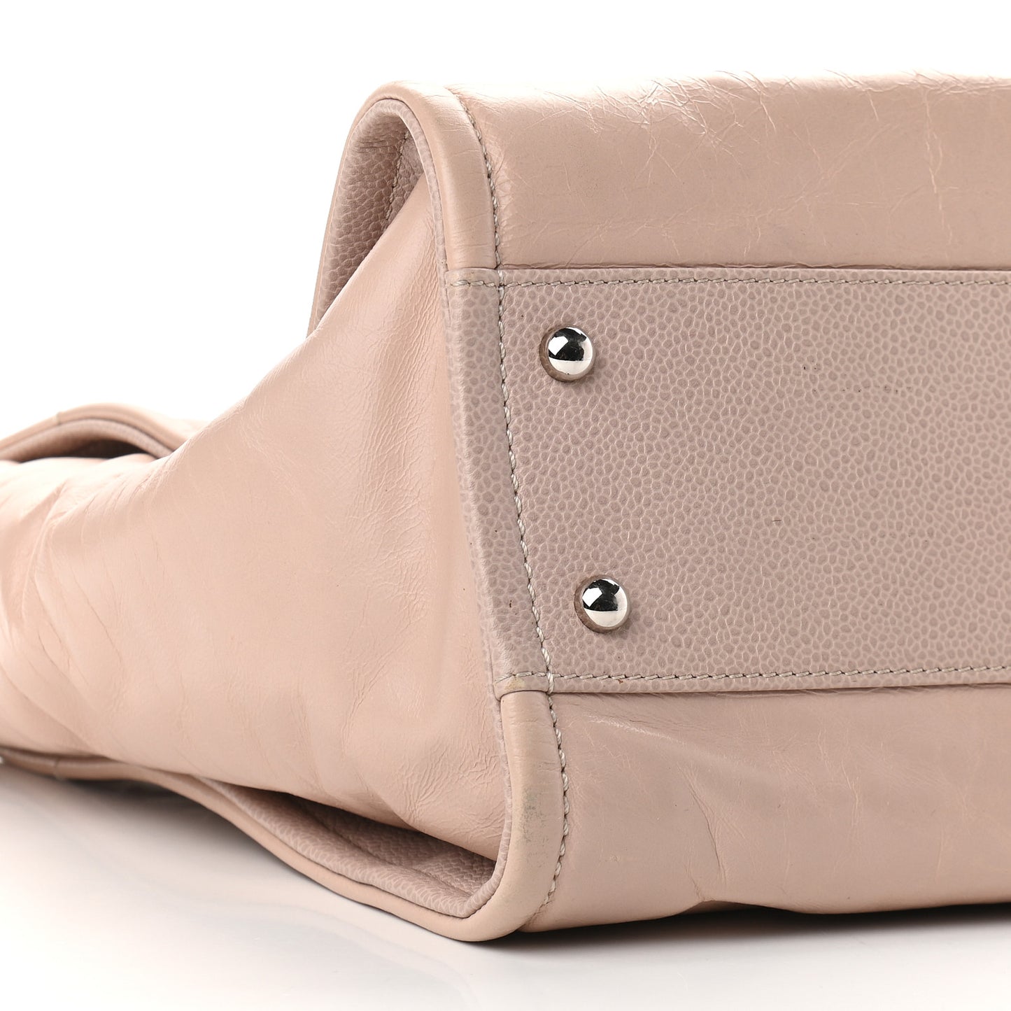 Glazed Calfskin Medium Deauville Tote Light Pink