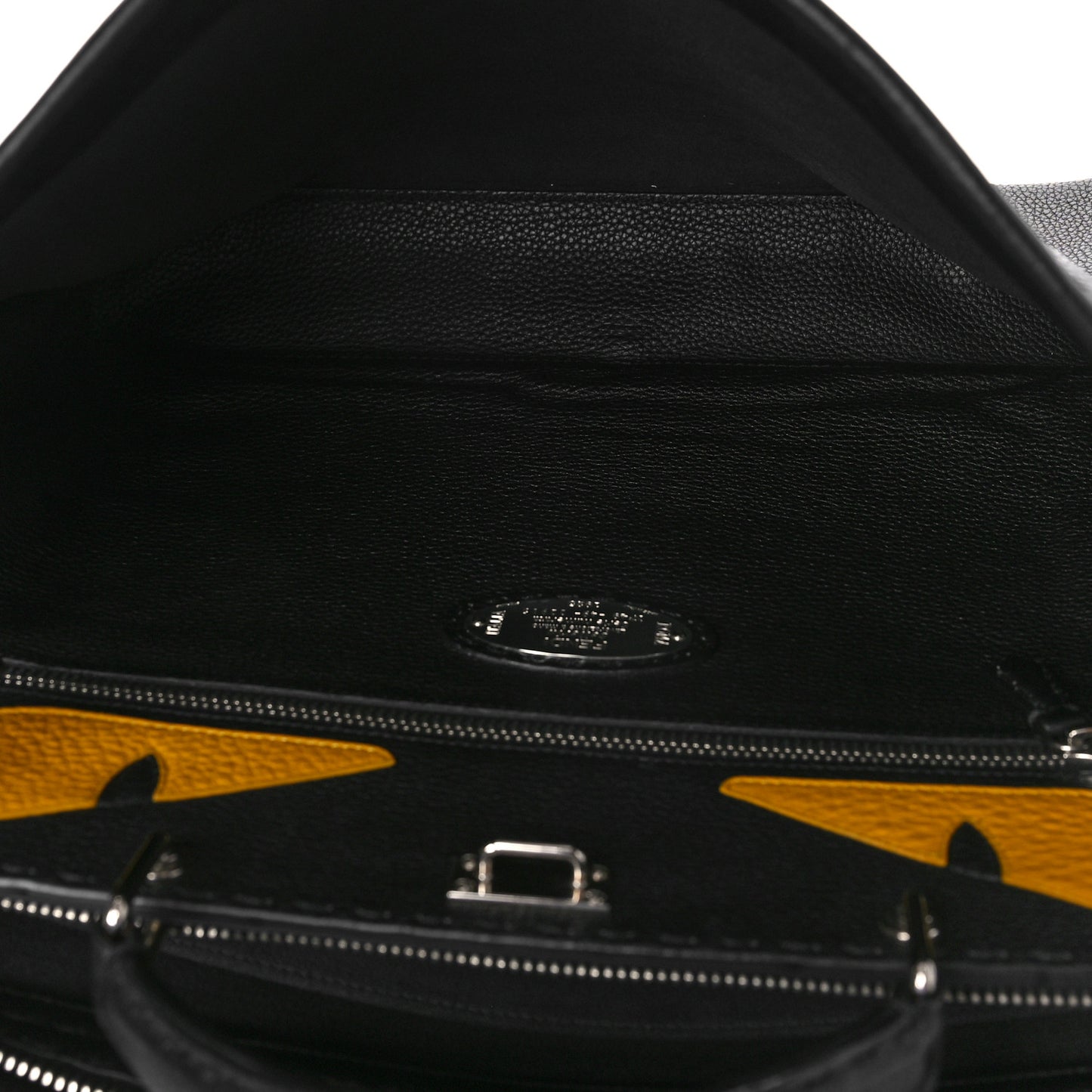 Cuoio Romano Selleria Monster Eyes Inlay Large Mens Peekaboo Iconic Essential Satchel Black Sunflower
