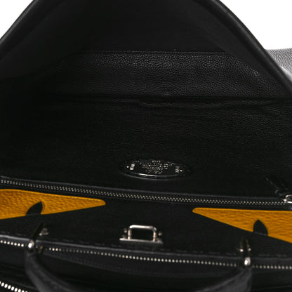 Fendi Cuoio Romano Selleria Monster Eyes Inlay Large Mens Peekaboo Iconic Essential Satchel Black Sunflower 4 of 7