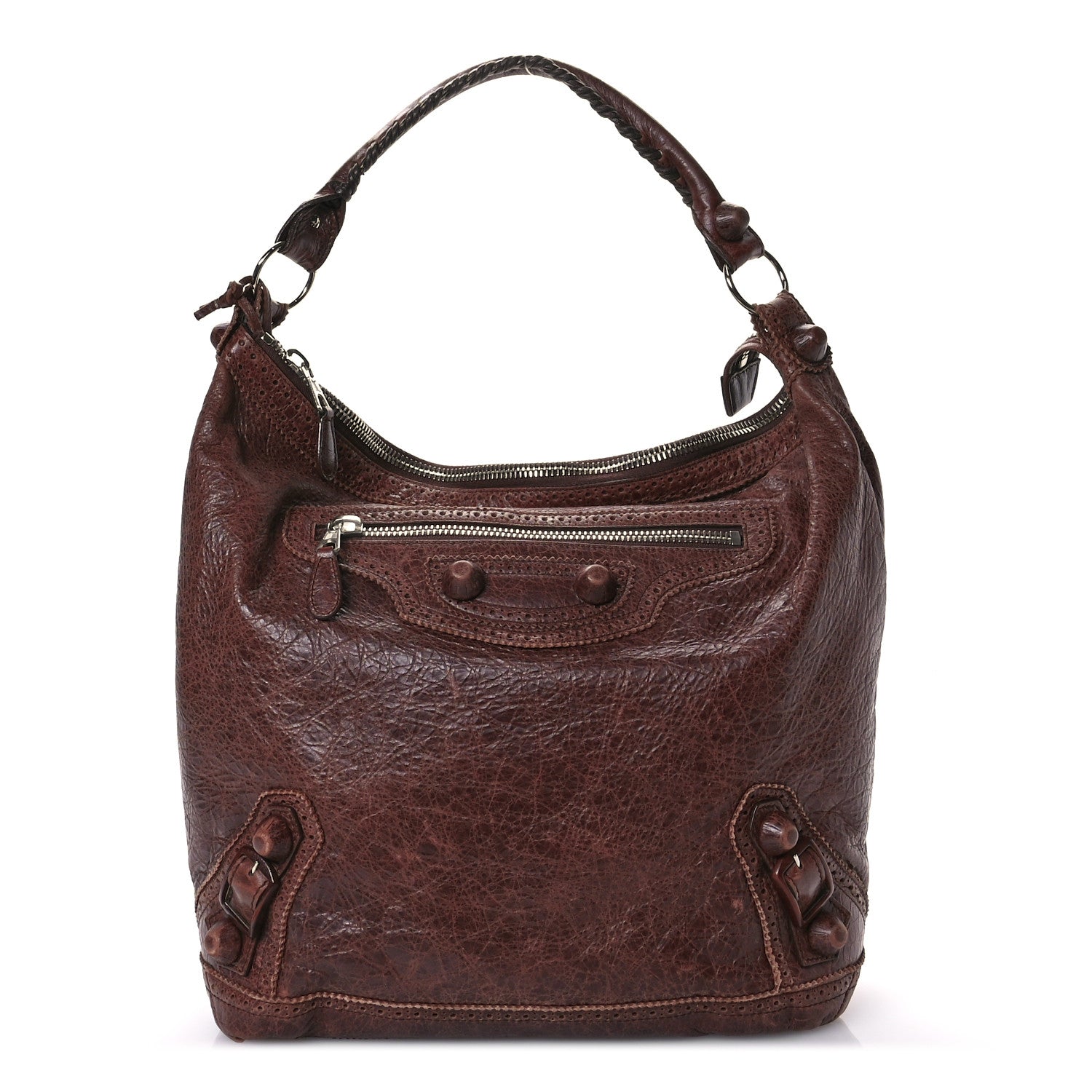 Balenciaga Agneau Giant Brogues Hardware Day Hobo Castagna 1 of 11