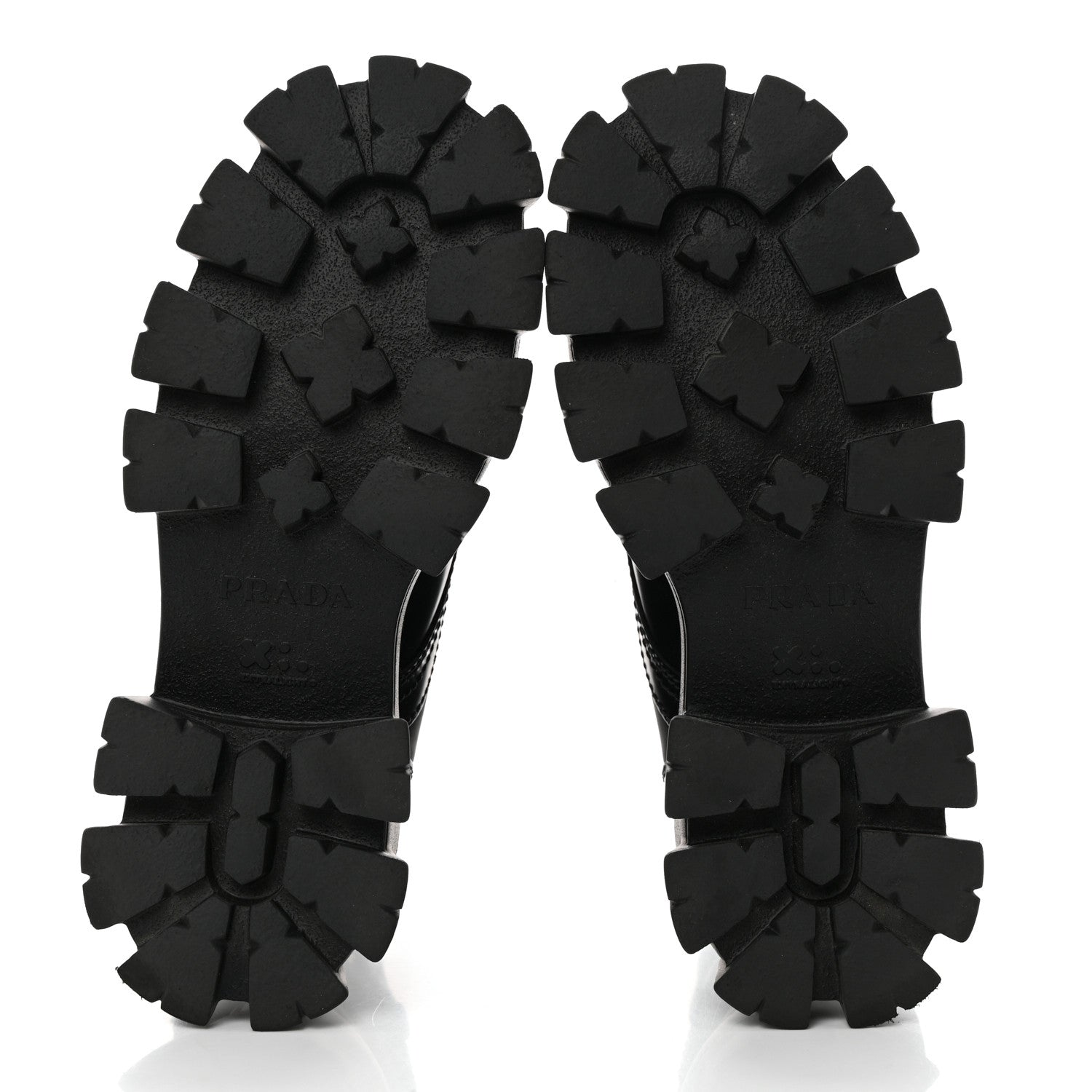 Prada Spazzolato Rois Re-Nylon Metal Triangle Logo Mens Monolith Pouch Pocket 60mm Combat Boots 7 Black 6 of 13