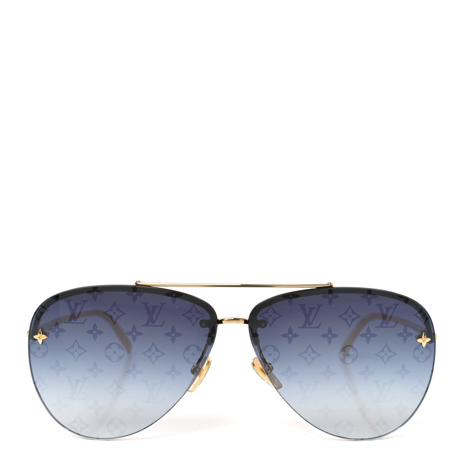 Louis Vuitton Metal Monogram LV Pilot Light Sunglasses Z1914U Gold Dark Gun 2 of 7