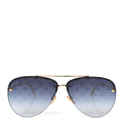 Louis Vuitton Metal Monogram LV Pilot Light Sunglasses Z1914U Gold Dark Gun 2 of 7