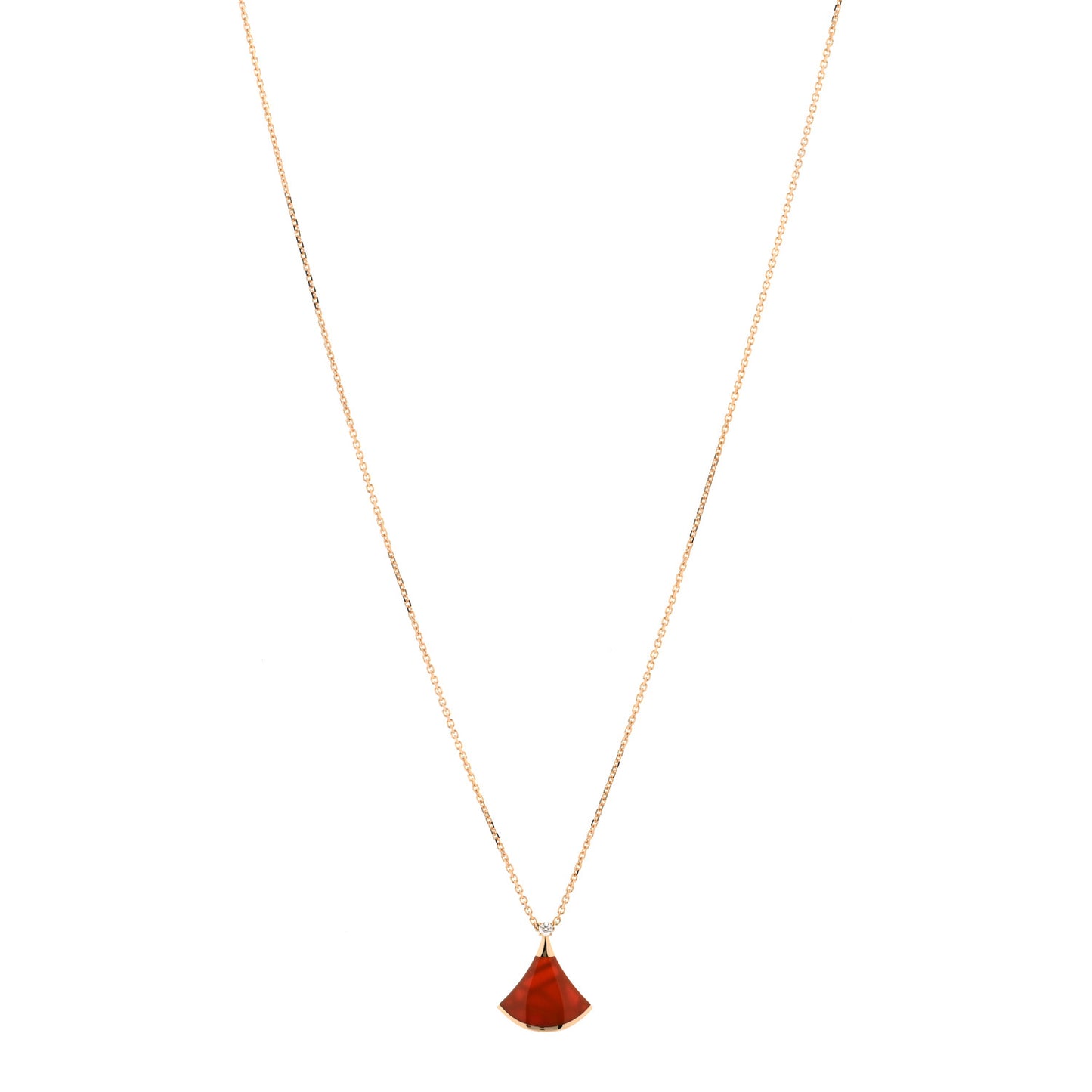 18K Rose Gold Diamond Carnelian Divas' Dream Pendant Necklace
