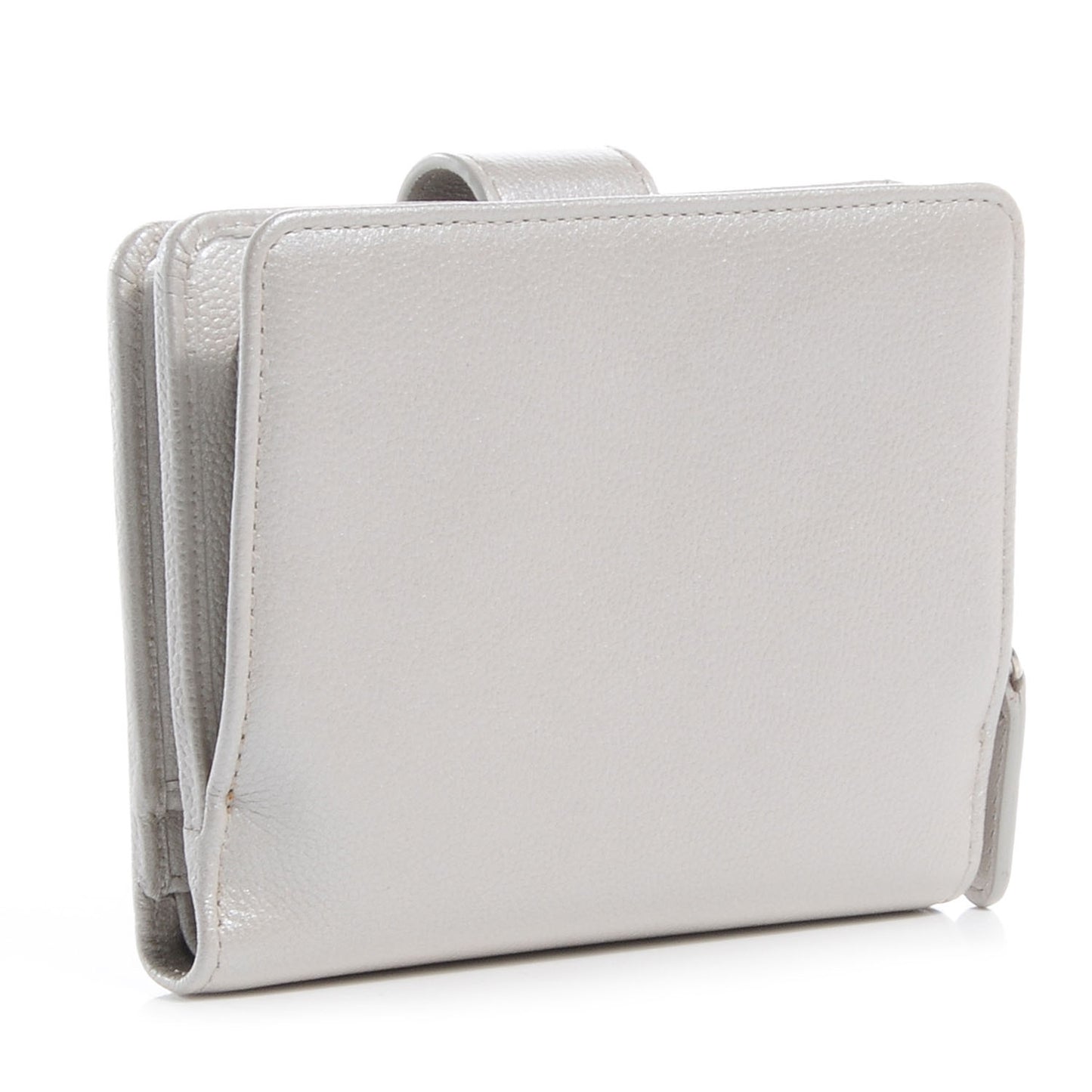 Caviar French Compact Wallet Silver