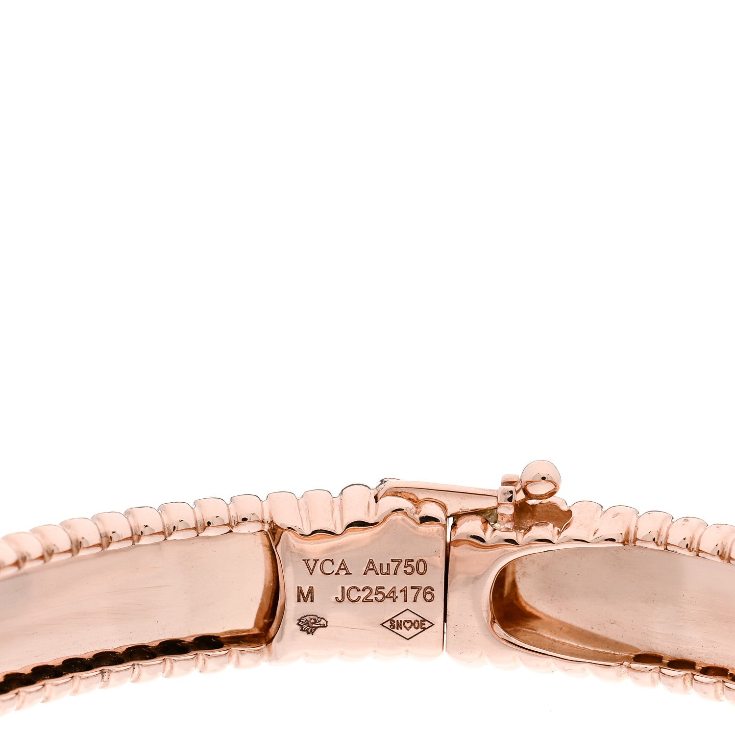 Van Cleef & Arpels 18K Rose Gold Perlee Signature Bangle Bracelet M 3 of 4