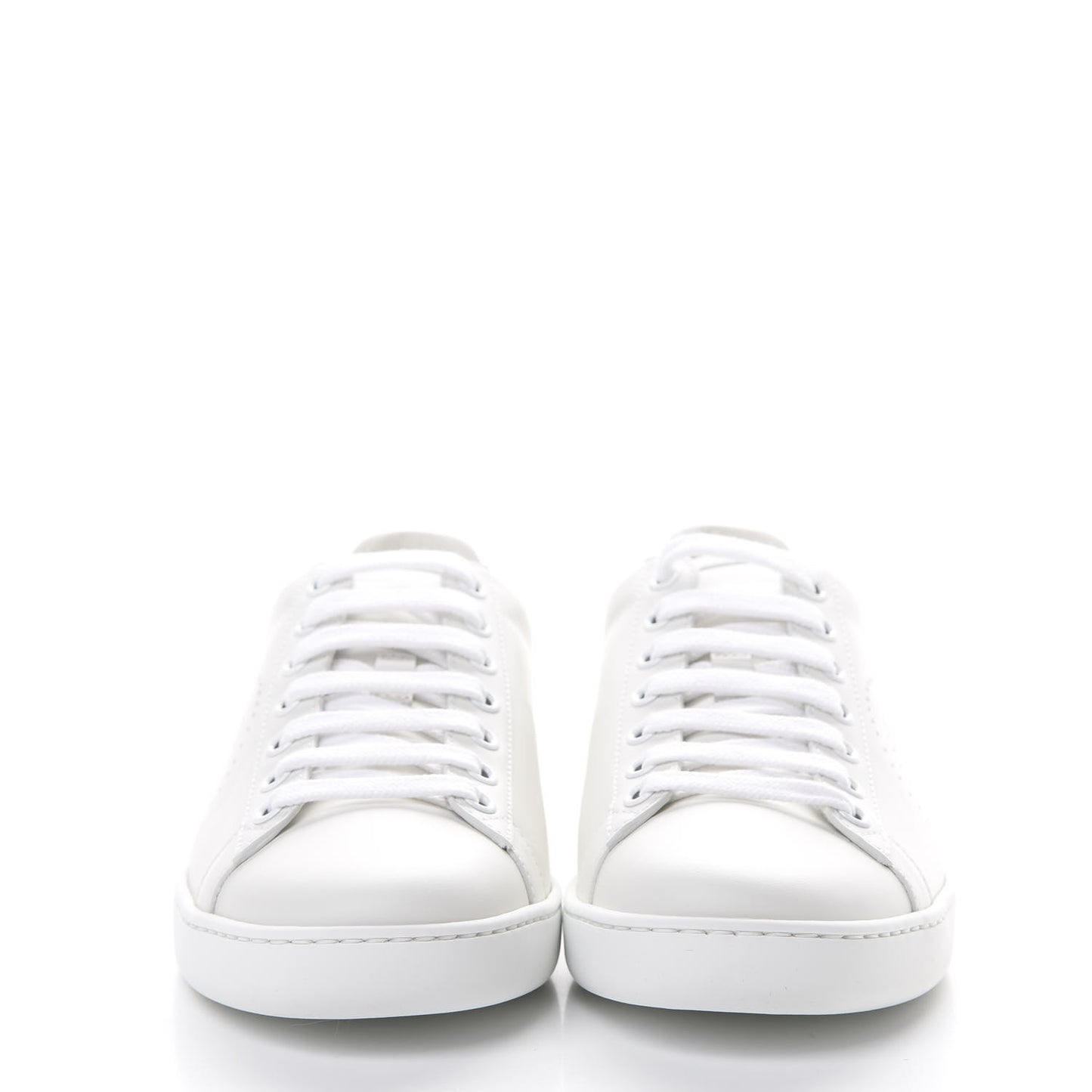 Calfskin Interlocking G Perforated Womens Ace Sneakers 36 White Grey Sky