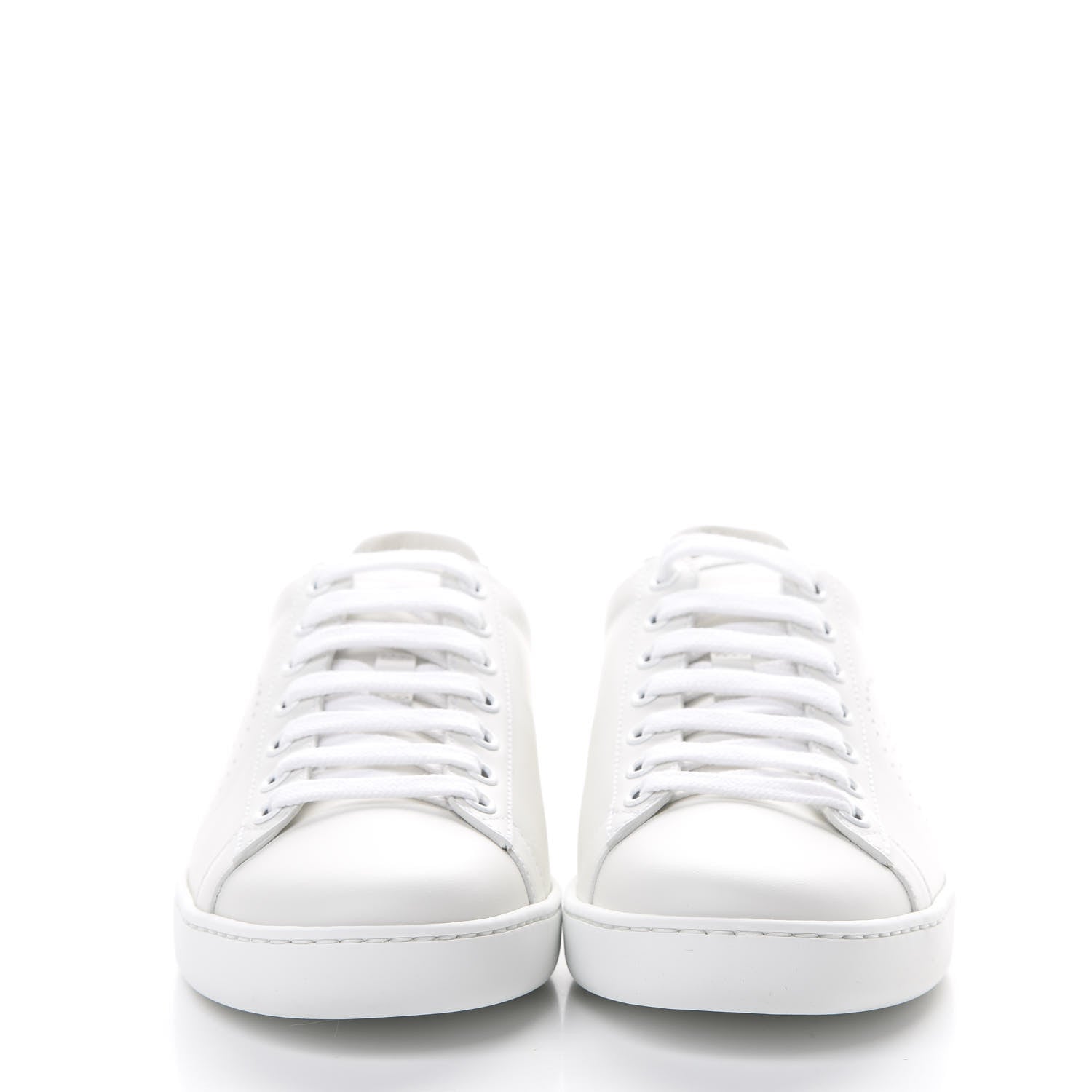 Gucci Calfskin Interlocking G Perforated Womens Ace Sneakers 36 White Grey Sky 2 of 8