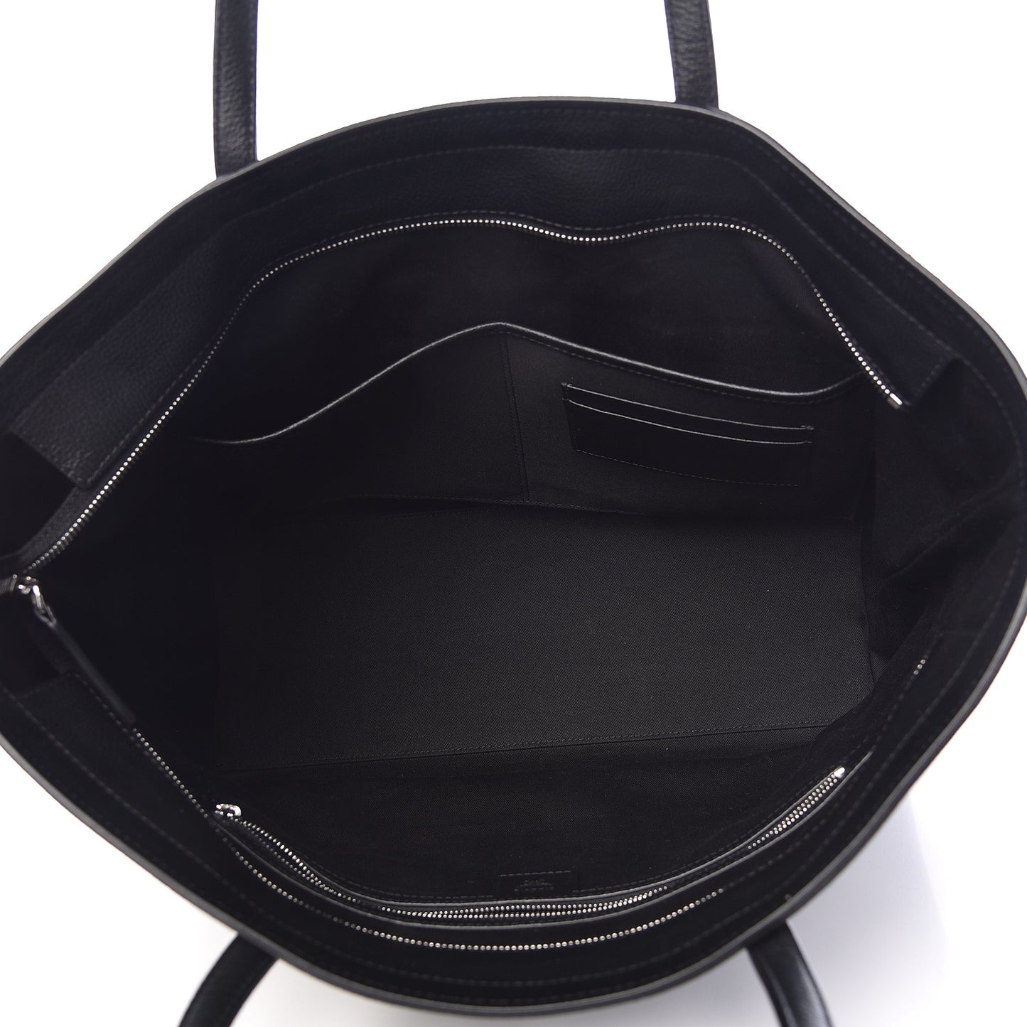 Calfskin Visetos Anya Shopper Tote Black