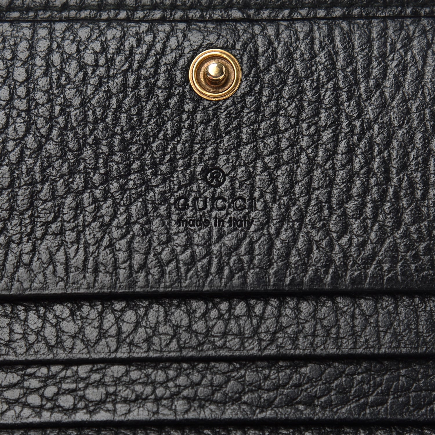 Gucci Pebbled Calfskin Butterfly Card Case Black 7 of 11