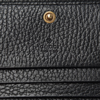 Gucci Pebbled Calfskin Butterfly Card Case Black 7 of 11
