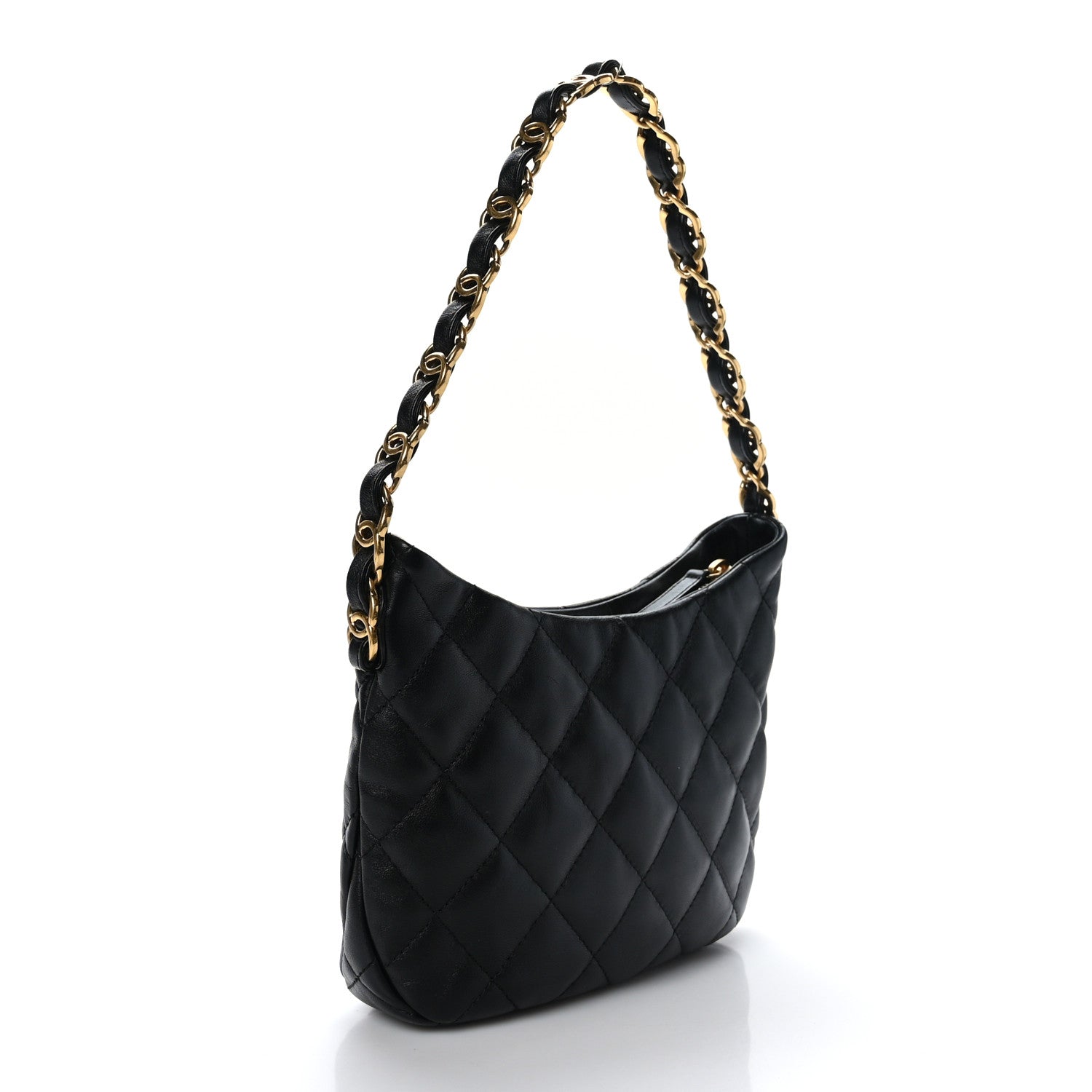 Chanel Lambskin Quilted CC Links Hobo Black 3 of 9