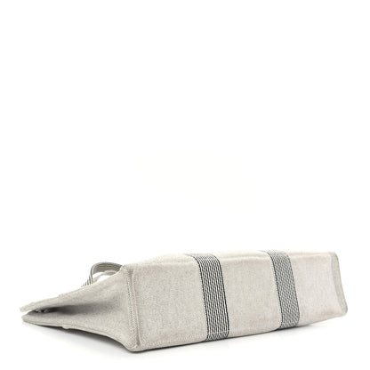 Hermes Canvas Herline MM Tote Light Grey 3 of 7