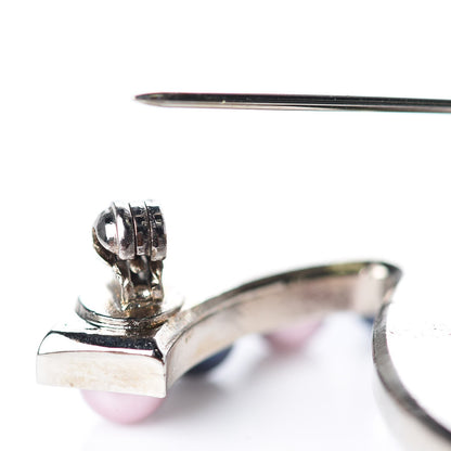 Chanel Pearl CC Brooch Silver Multicolor 5 of 6