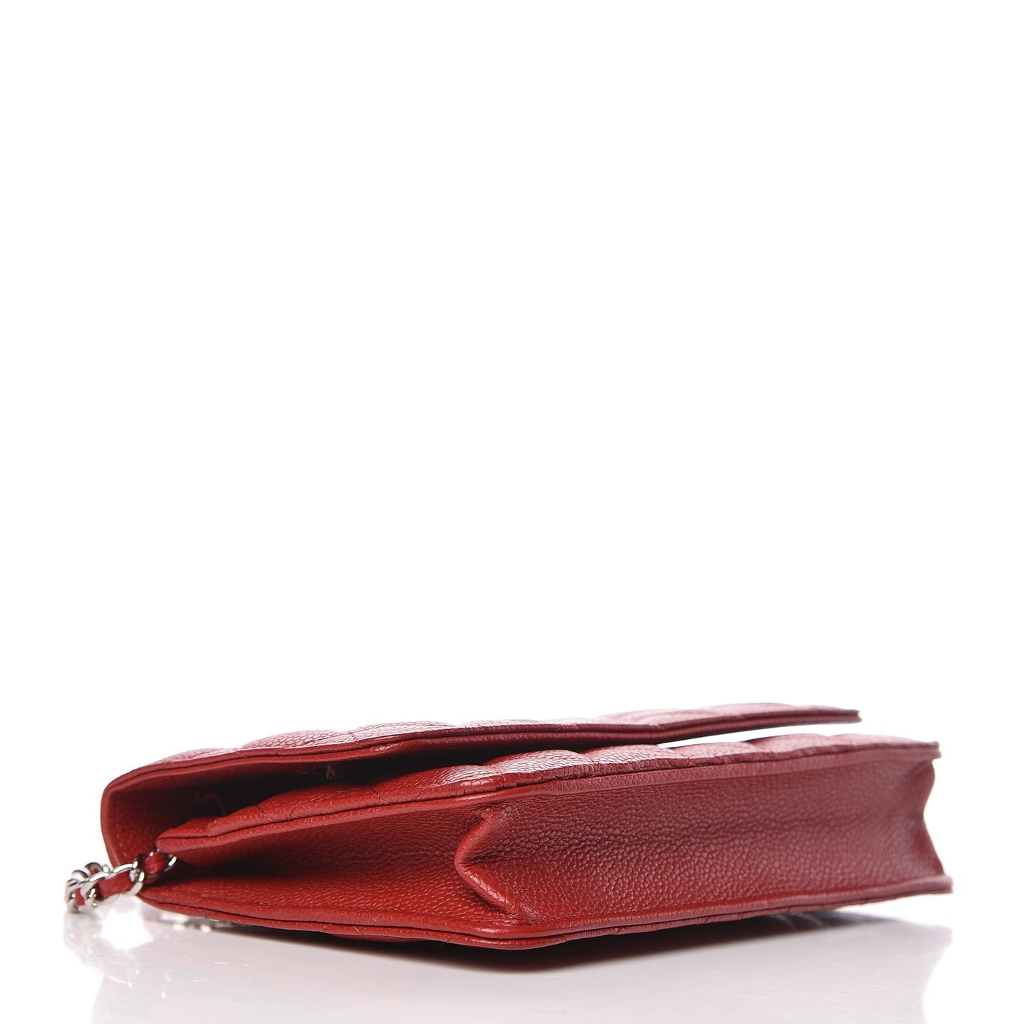 Caviar Quilted Wallet on Chain WOC Red