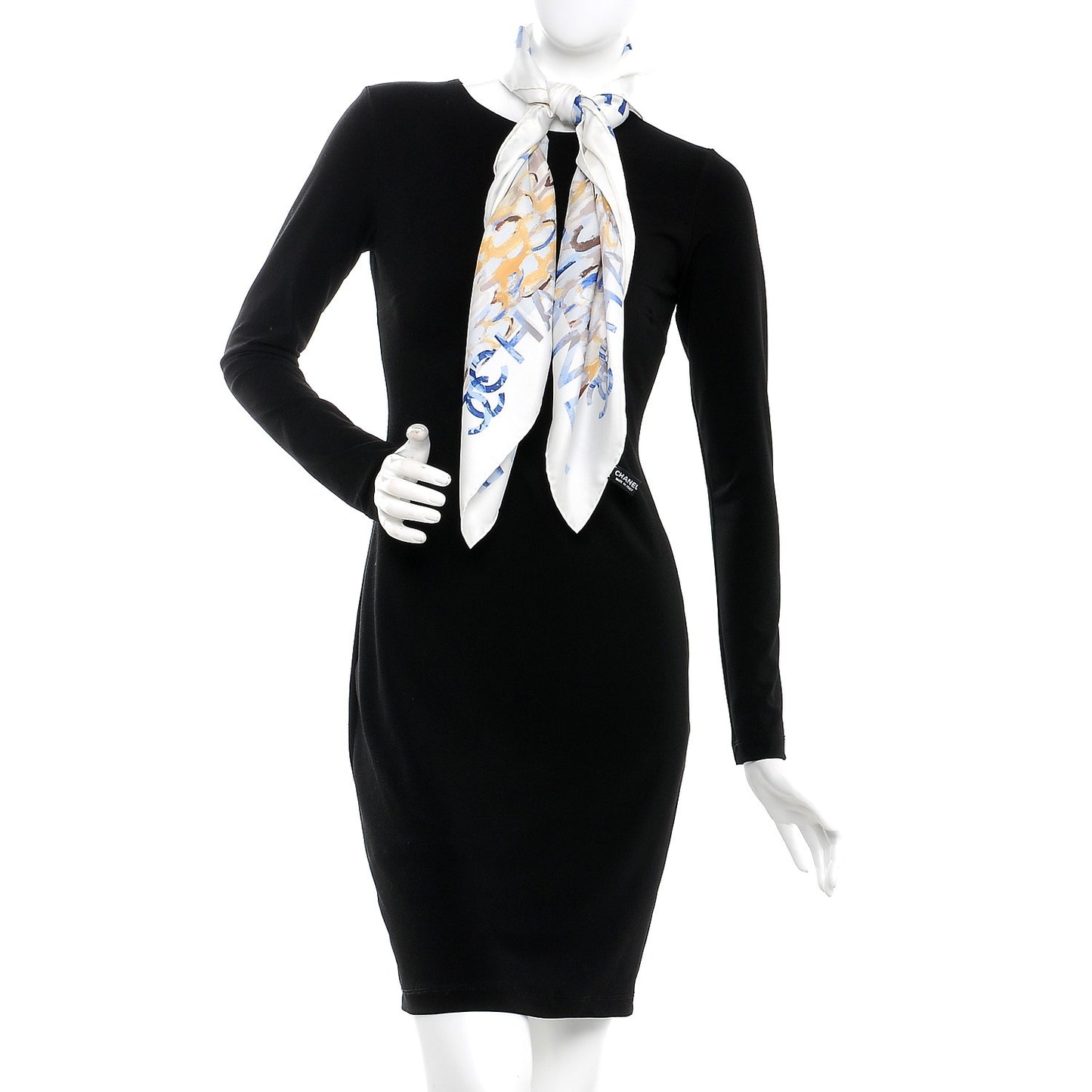 Silk Square Scarf Ivory Havana Beige