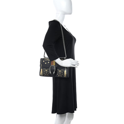 Gucci Calfskin Crystal Star Tassel Print Small Dionysus Shoulder Bag Black 2 of 11