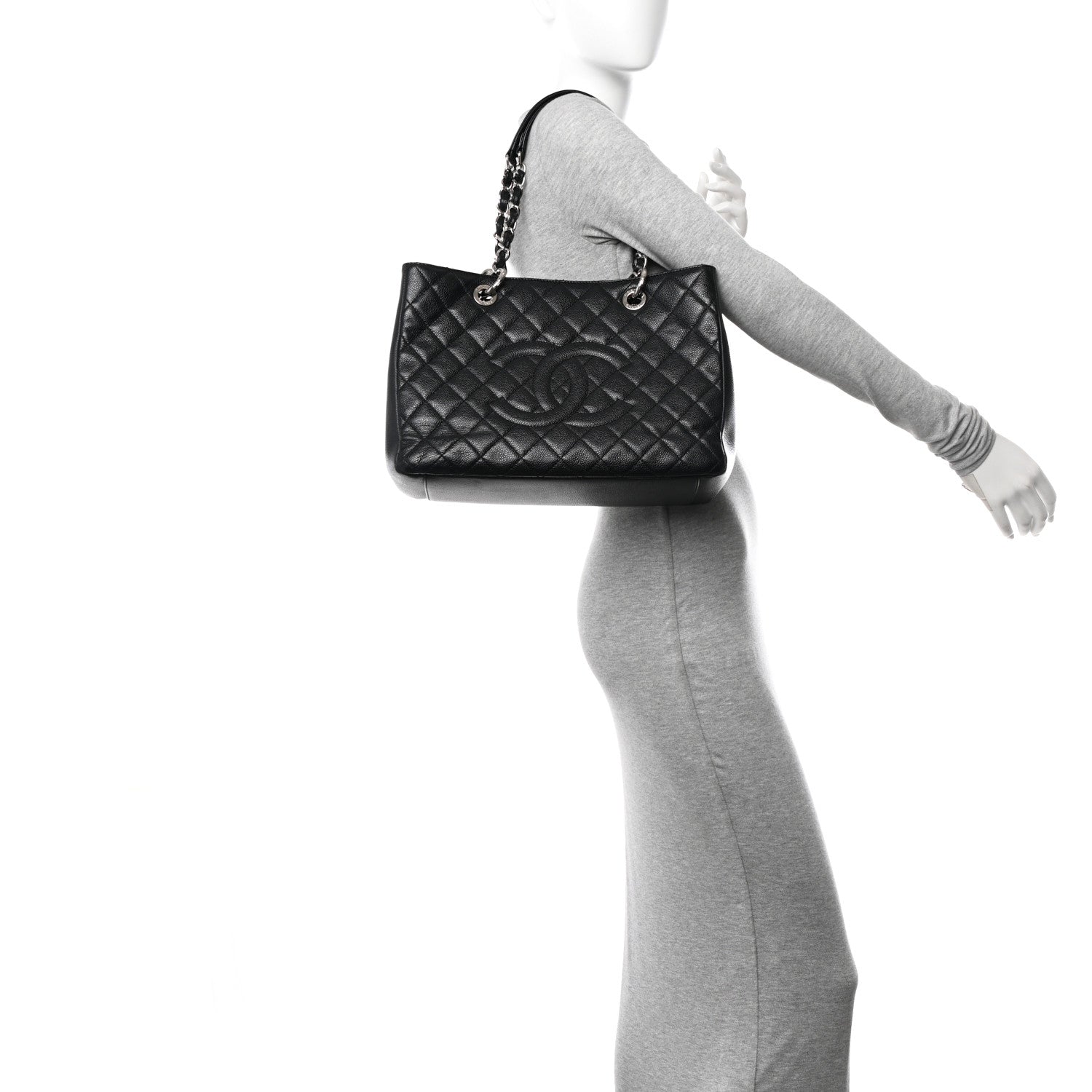 Chanel Caviar Quilted Grand Shopping Tote GST Black 2 of 12