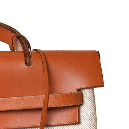 Hermes Toile Vache Calfskin Herbag 30 PM Backpack Natural 15 of 17