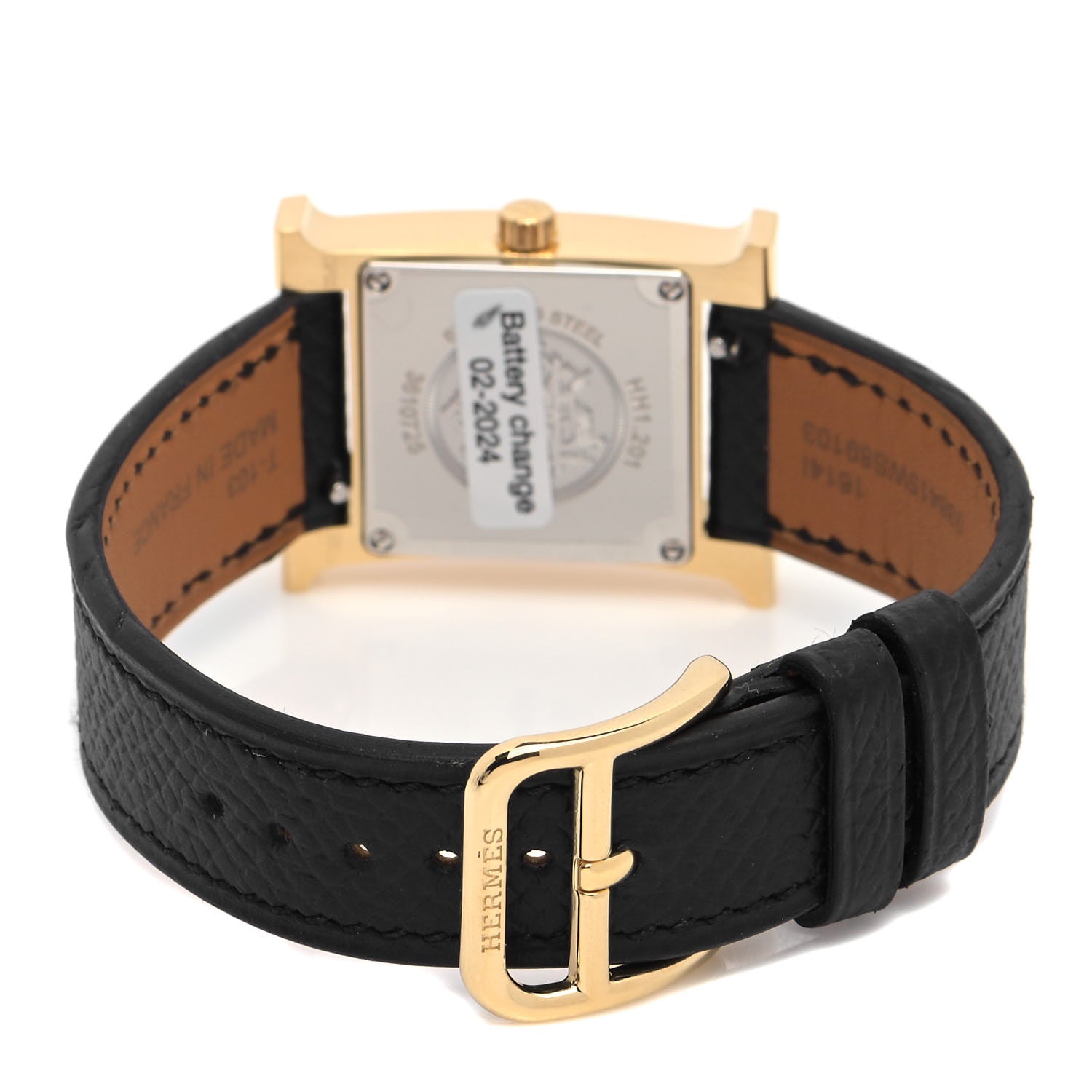 Hermes Stainless Steel Epsom 21mm Heure H Hour Quartz Watch Noir 3 of 5
