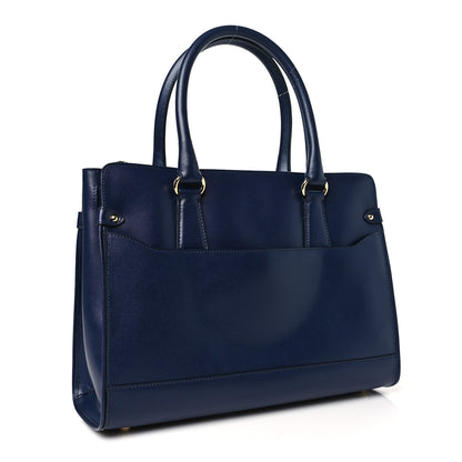Salvatore Ferragamo Calfskin Briana Tote Navy 3 of 9
