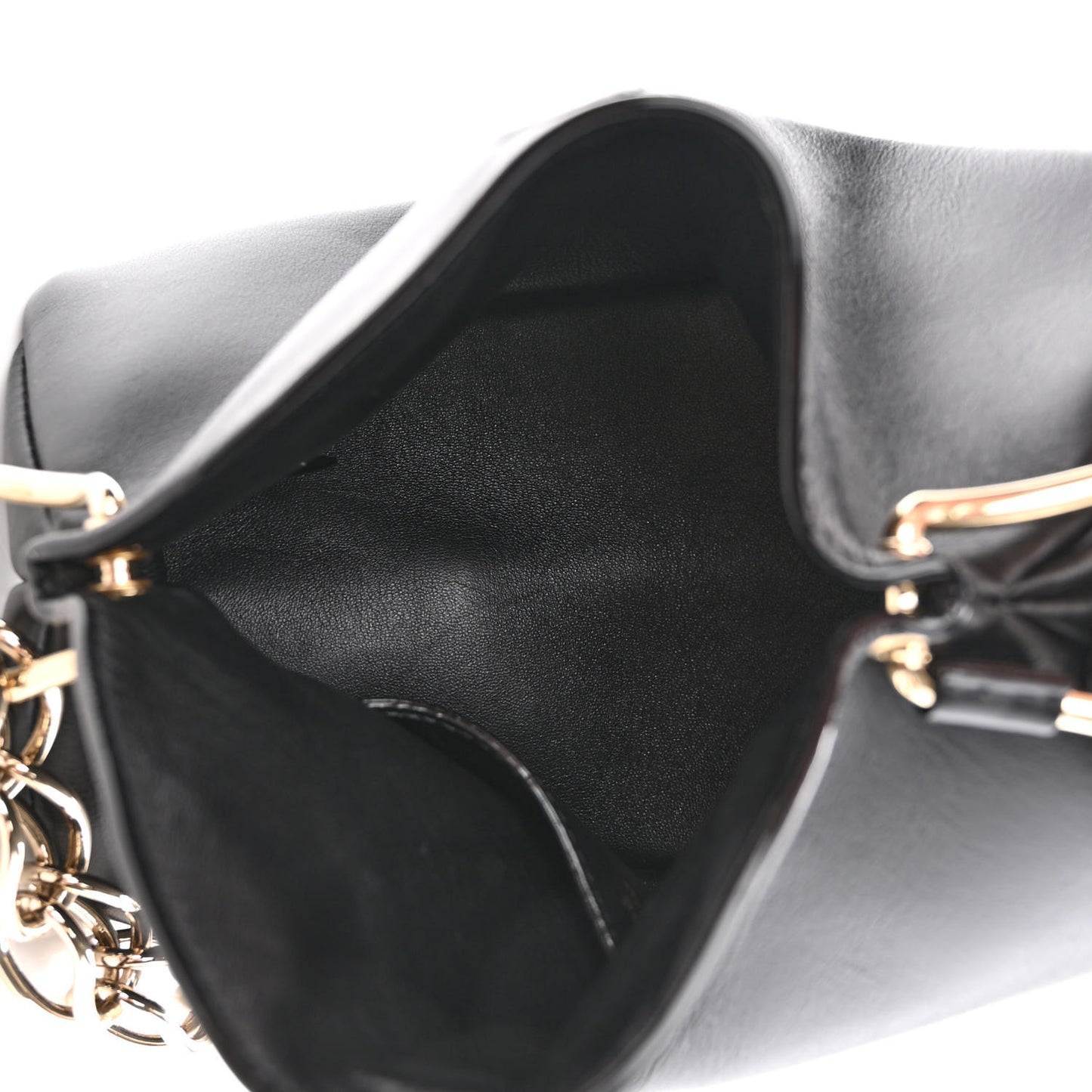 Shiny Calfskin Mini Juana Shoulder Bag Black