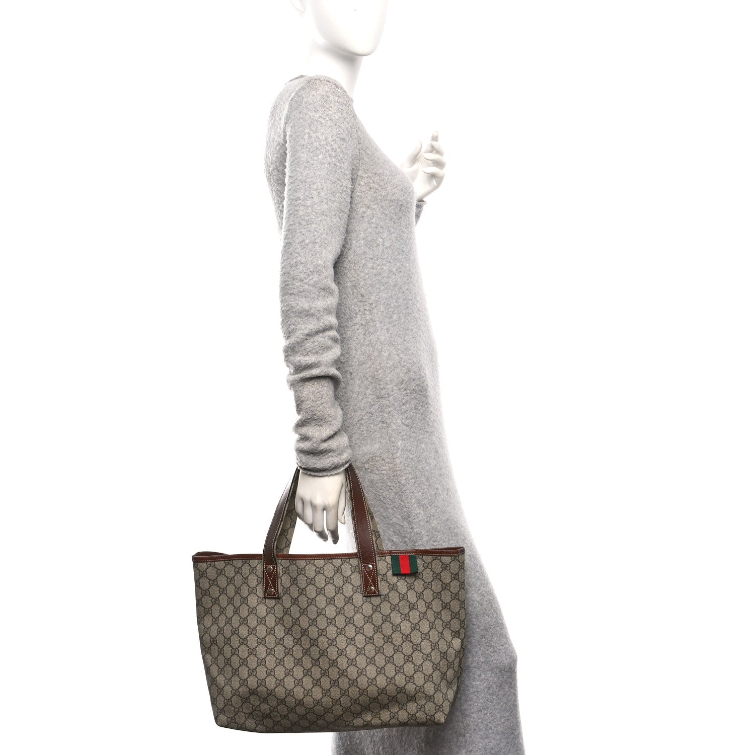 Gucci GG Plus Monogram Medium Signature Web Loop Tote Brown 2 of 10