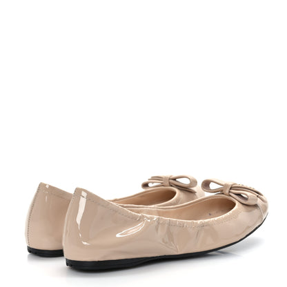 Prada Vernice Ballet Bow Flats 38 Beige 4 of 7