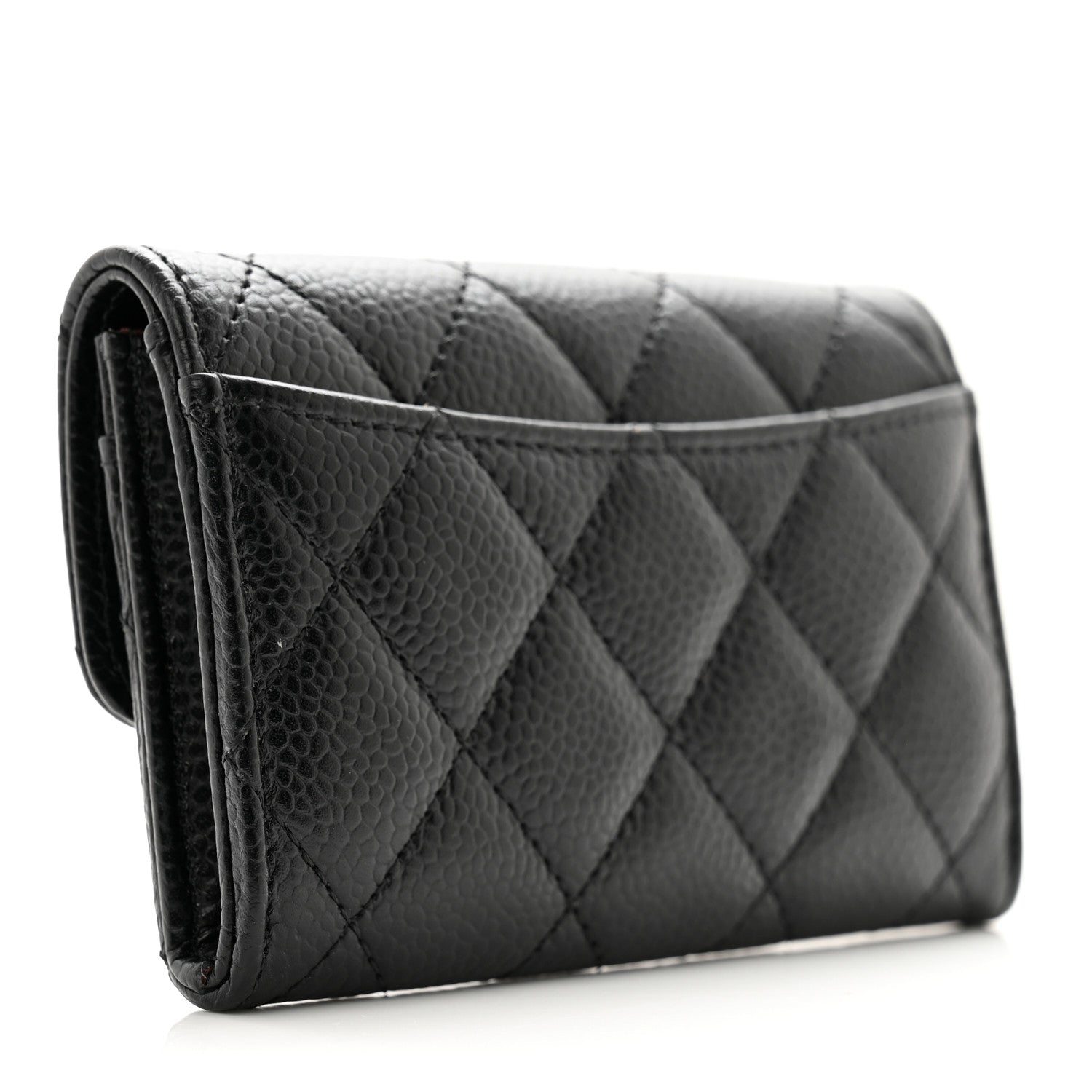 Chanel Caviar Quilted Flap Card Holder Wallet Black 3 of 9