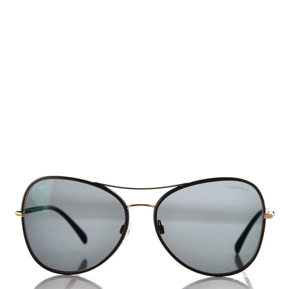 Chanel Metal Lambskin Pilot Fall Sunglasses 4227-Q Green 2 of 9