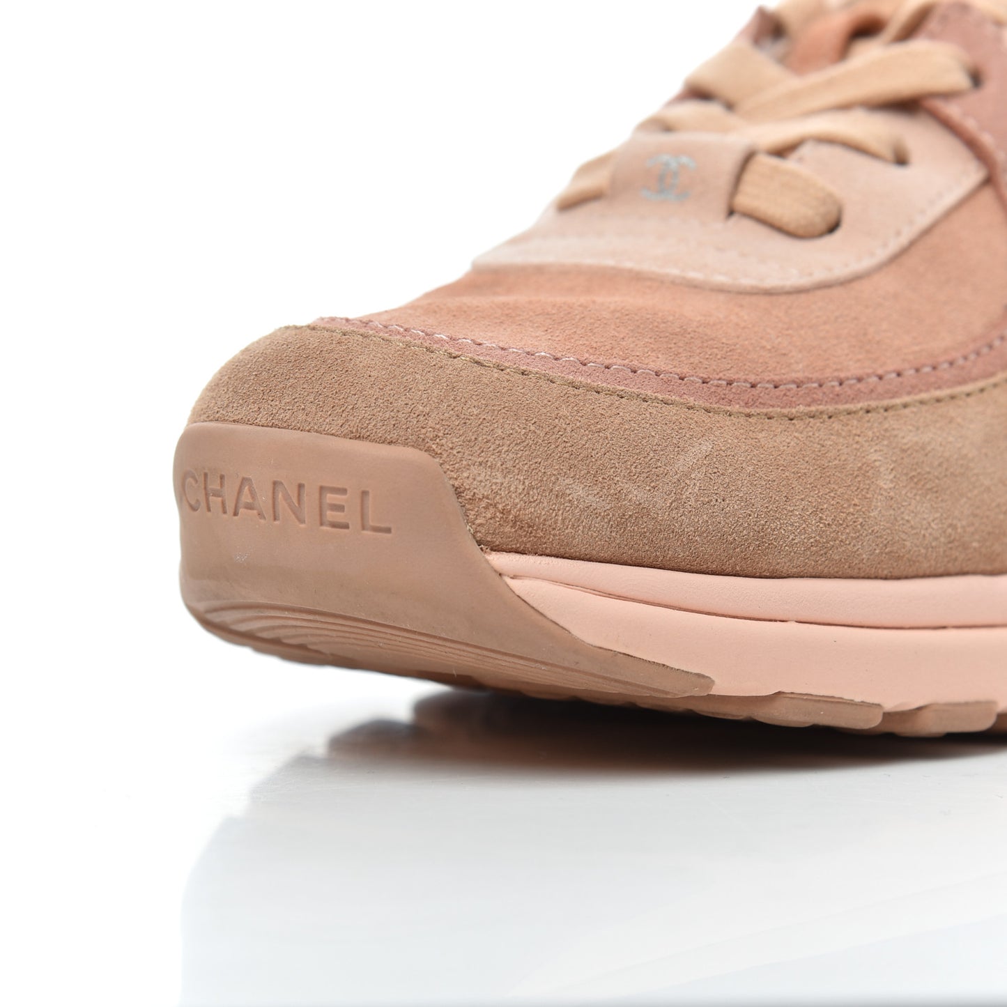 Nylon Lambskin Suede Calfskin CC Sneakers 39 Pink