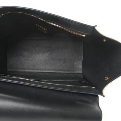 Celine Smooth Calfskin Linen Small Tri-Color Trapeze Black Navy Blue 5 of 17