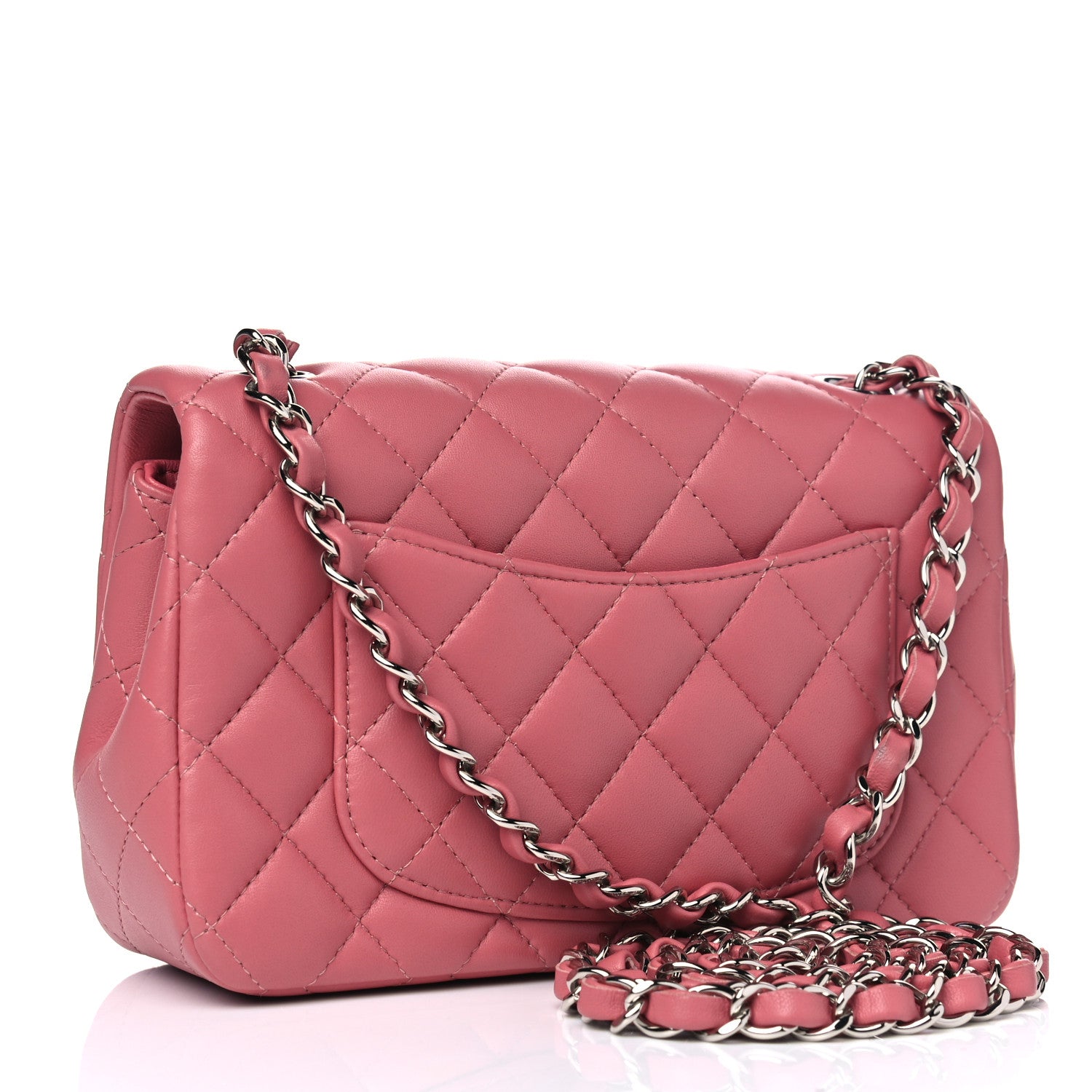 Chanel Lambskin Quilted Mini Rectangular Flap Pink 2 of 4