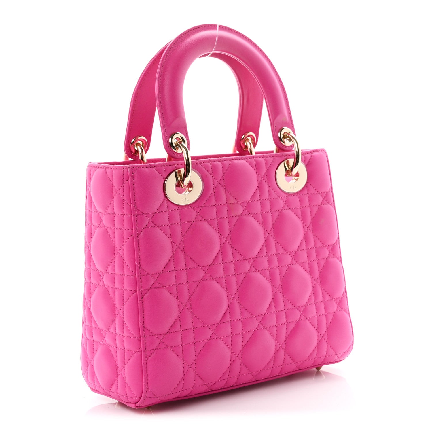 Christian Dior Lambskin Cannage Small My ABCDior Lady Dior Fuchsia 3 of 11