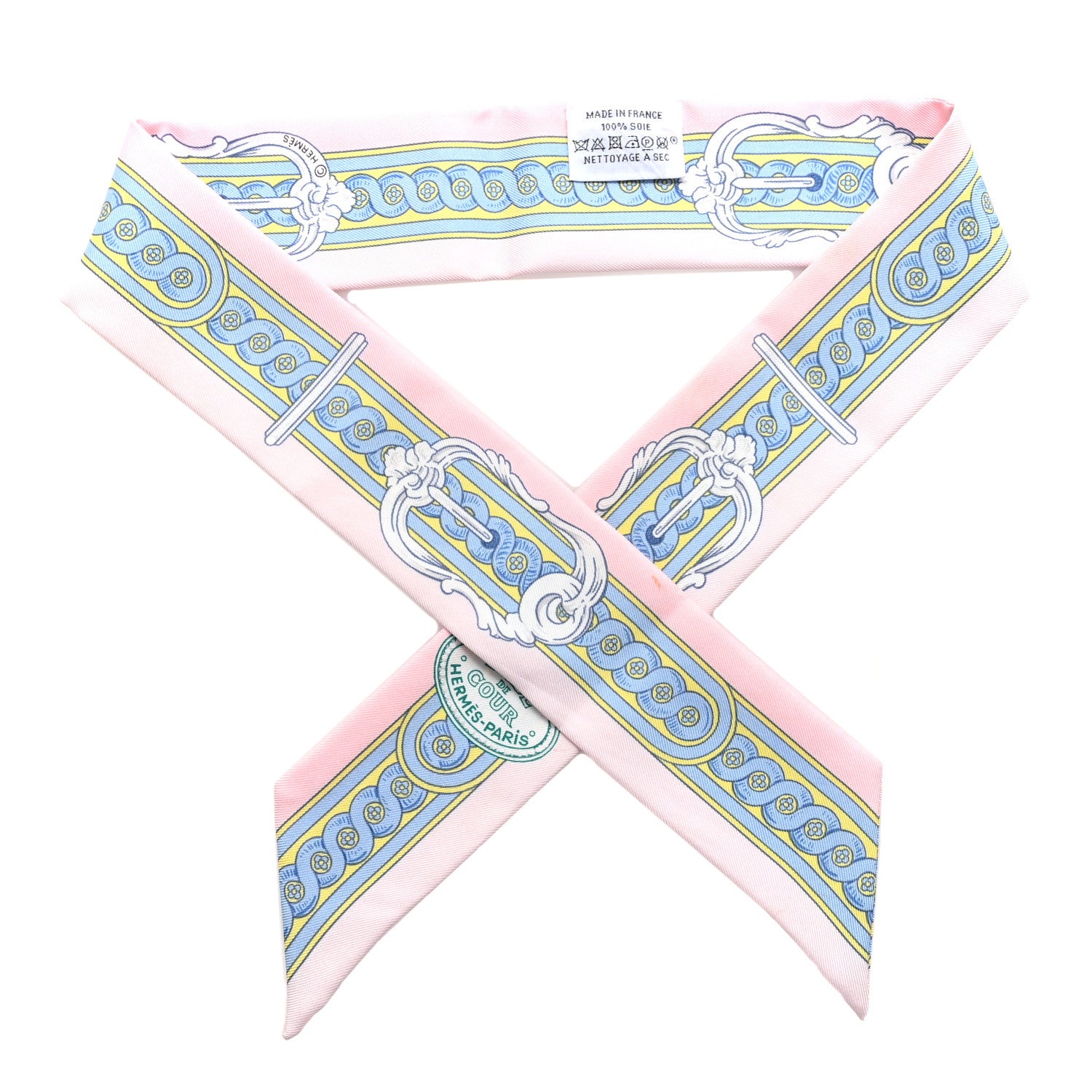 Hermes Silk Bride De Cour Twilly Rose Pale Ciel 1 of 5