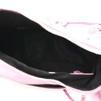 Balenciaga Metallic Extra Supple Calfskin Crystal Crocodile Embossed Small Le Cagole Shoulder Bag Pink 6 of 11