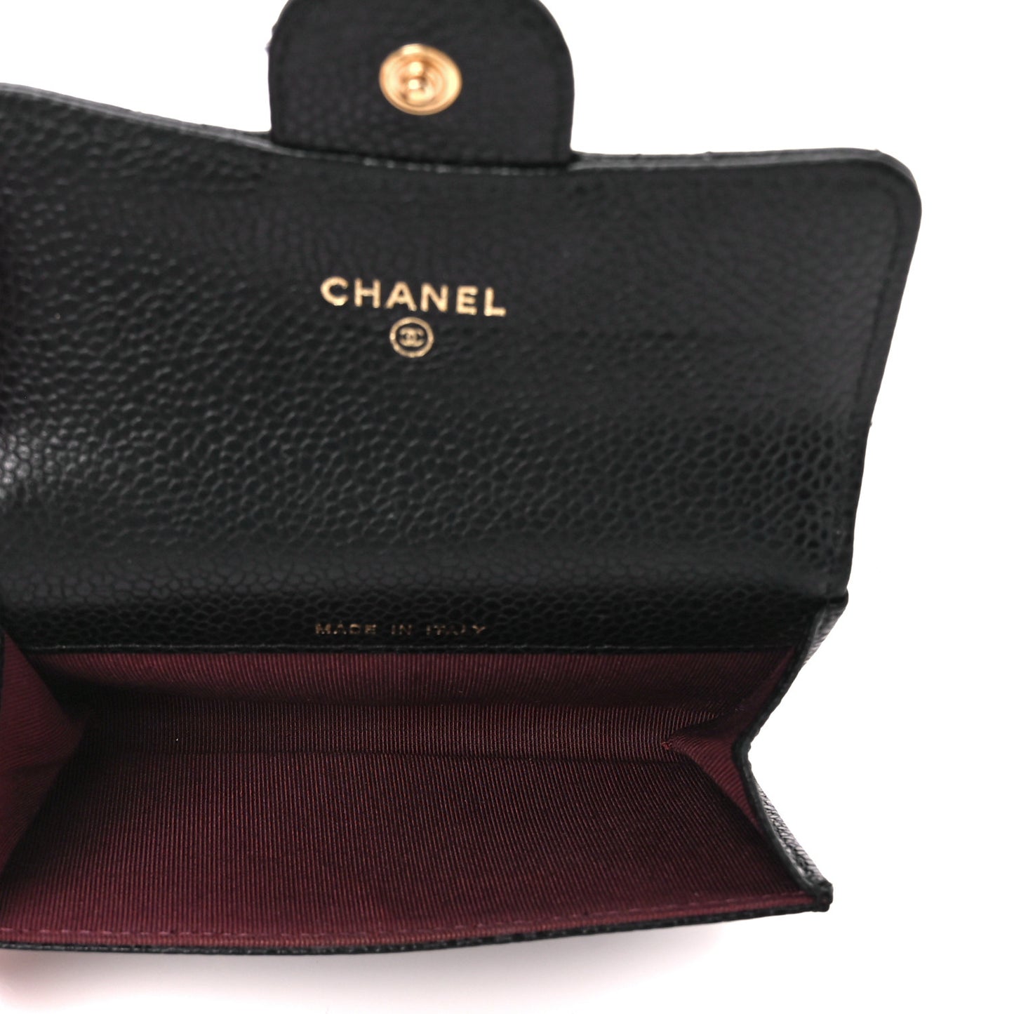 Caviar Quilted Flap Card Holder Black